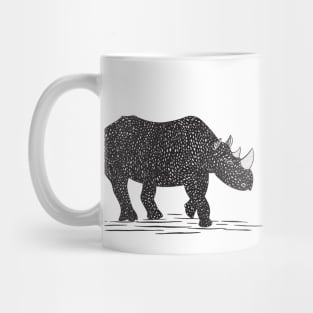 Rhinos in Love - cool animal ink art design - on white Mug